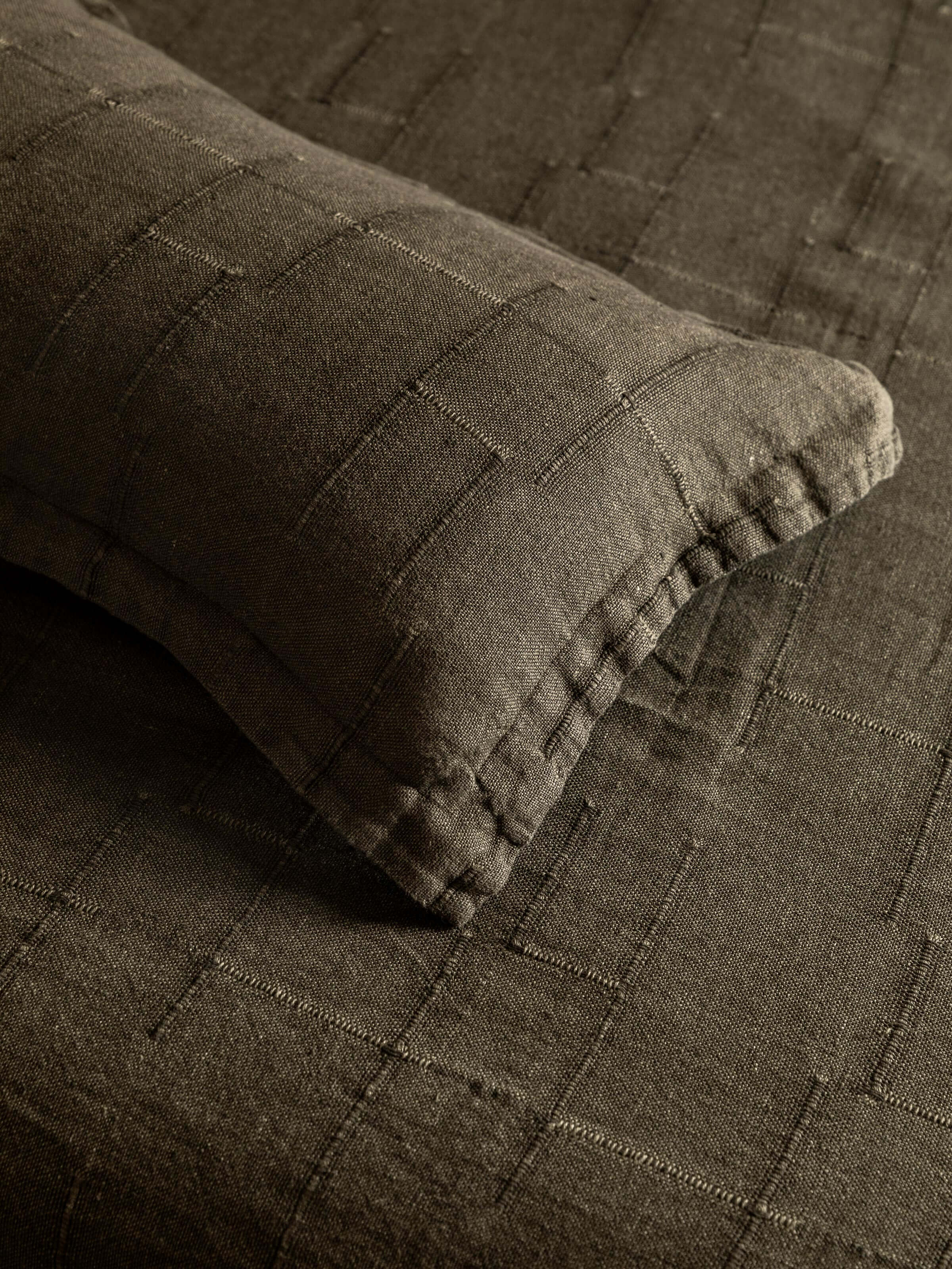 Palermo Olive French Linen Bedcover