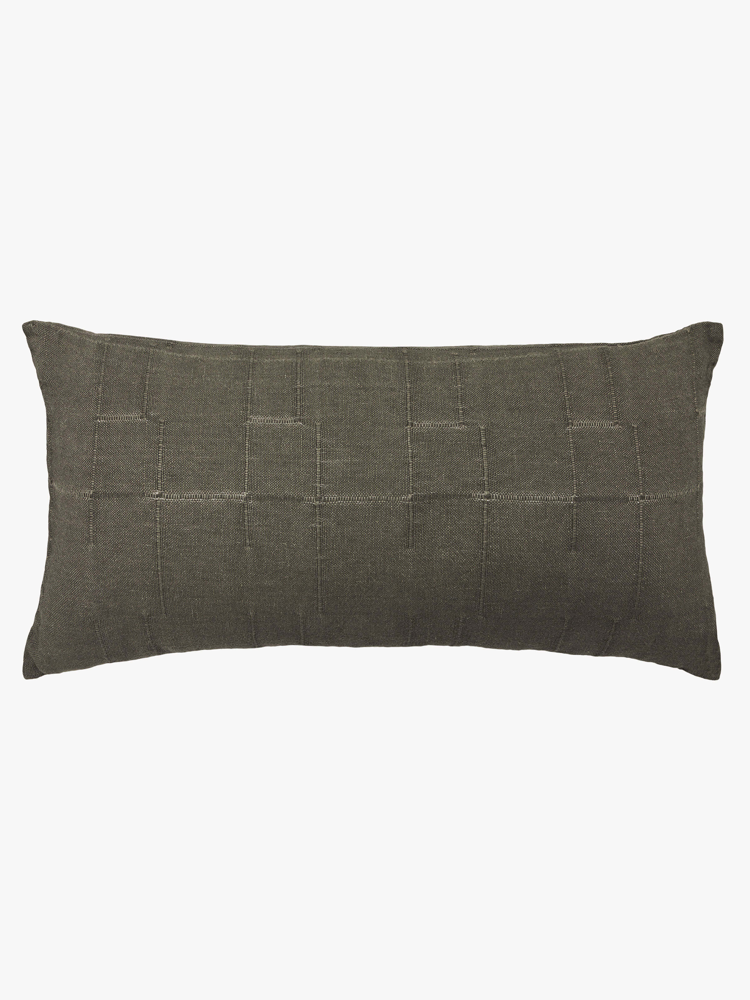 Palermo Olive French Linen Lumbar Cushion