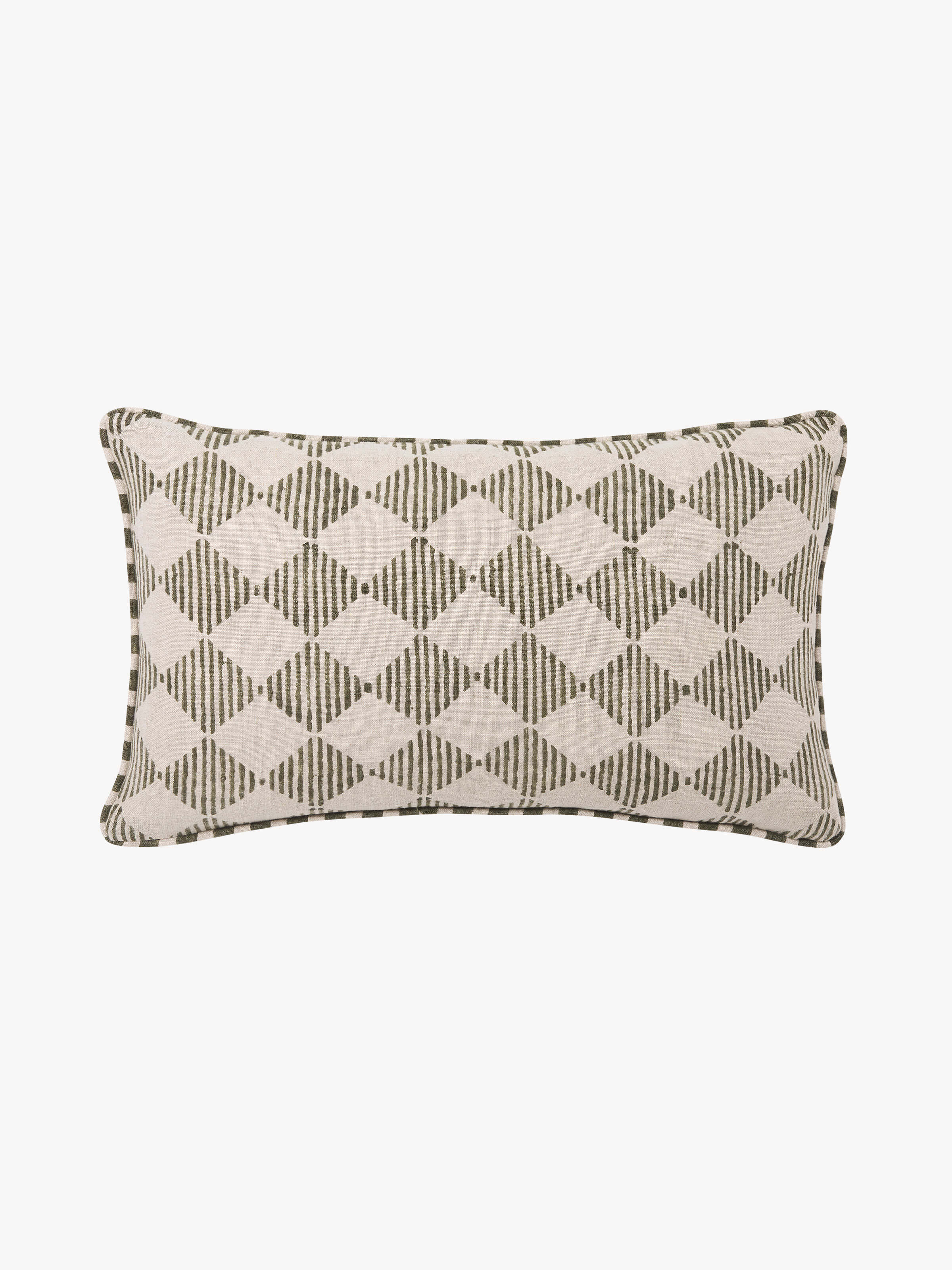 Quinn Olive Reversible Linen Cushion
