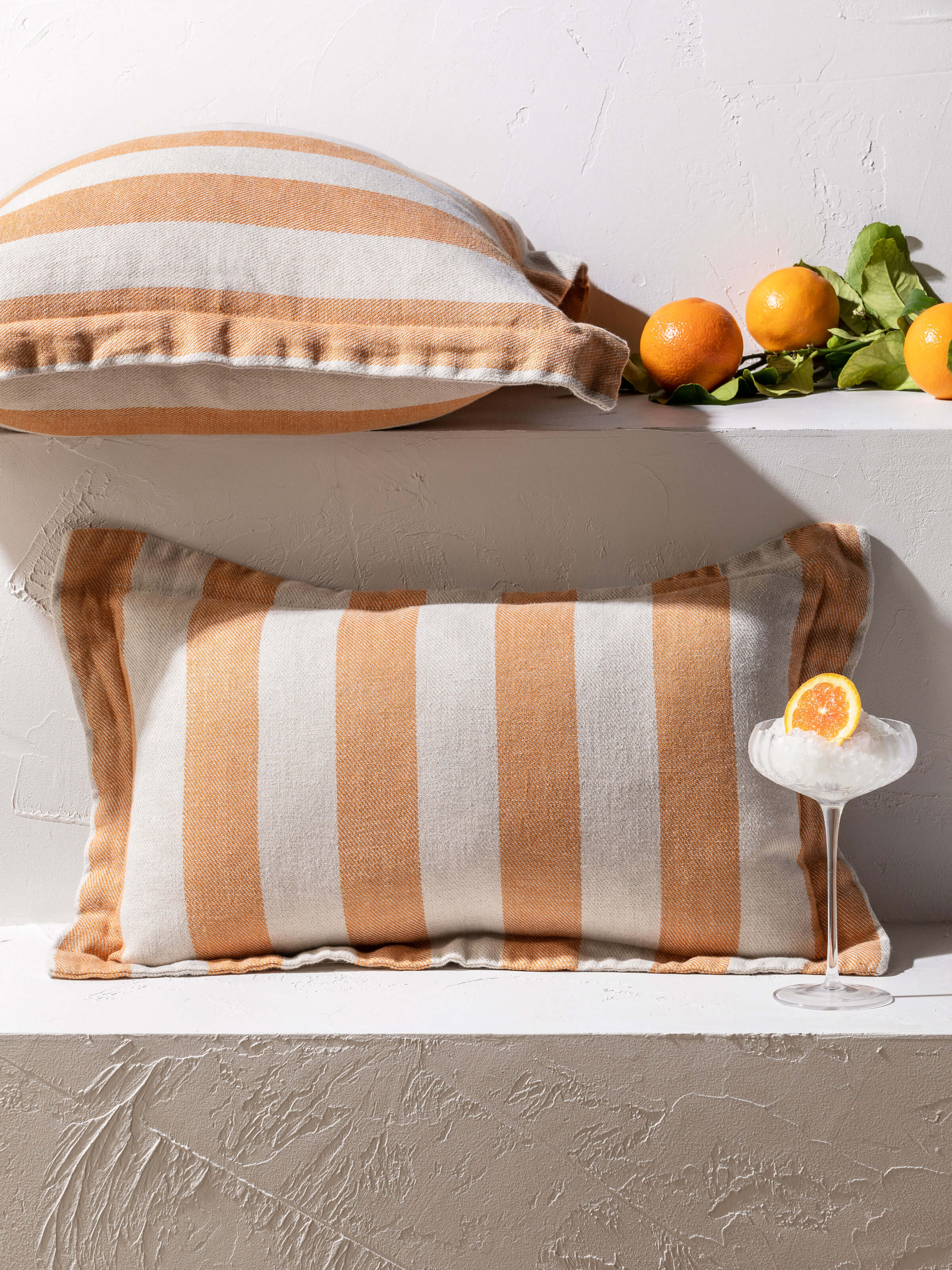 Voyage Tangerine French Linen Cushion