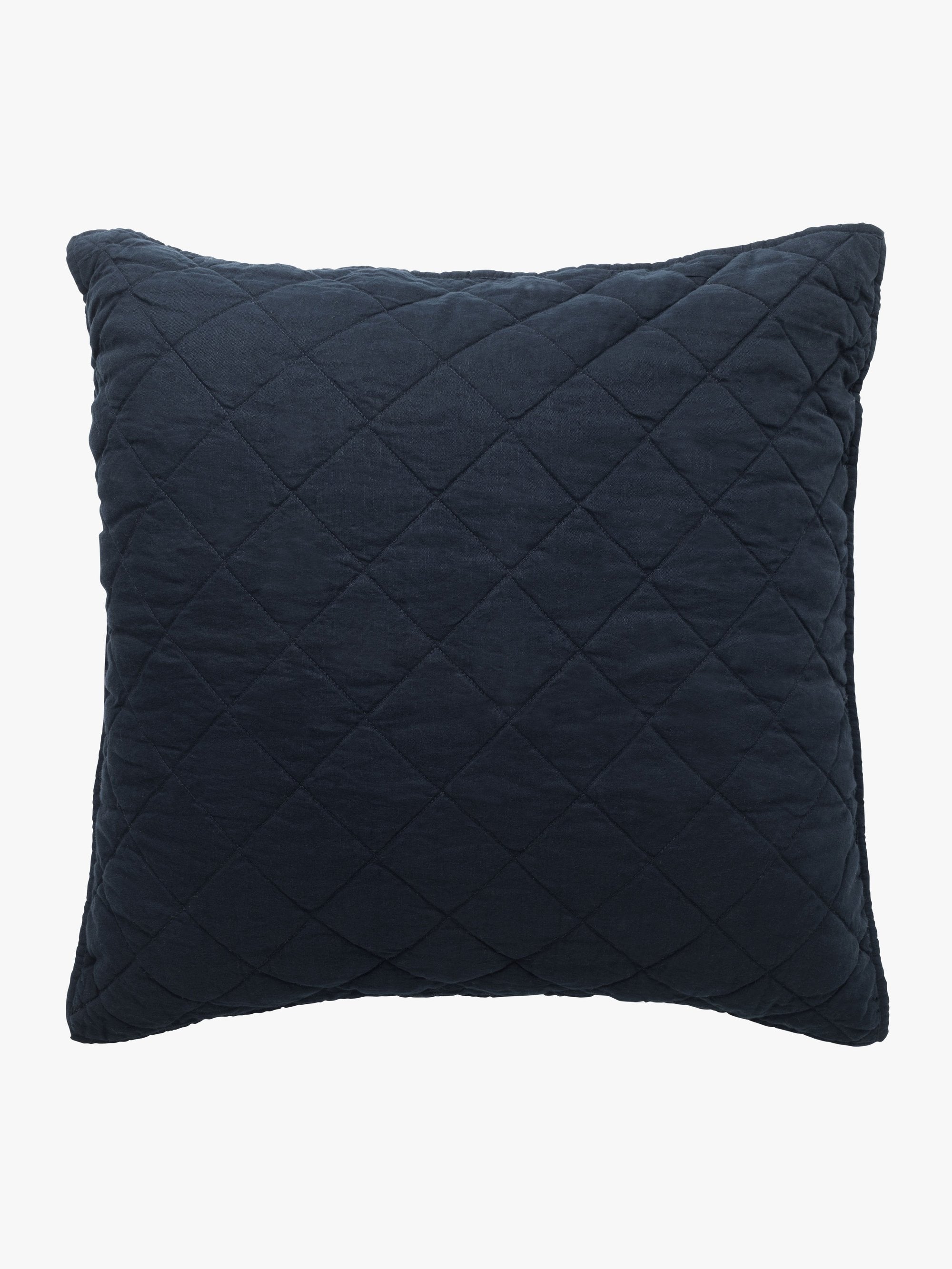Soho Navy Linen & Cotton Quilted Pillowcases