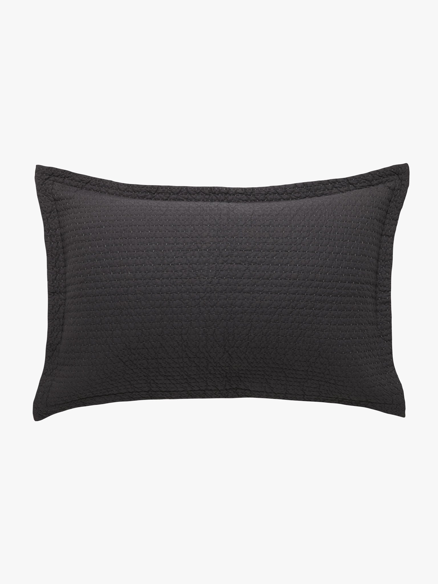 Aspen Charcoal Quilted Pillowcases Quilted Pillowcase L&M Home Standard Pillowcase 