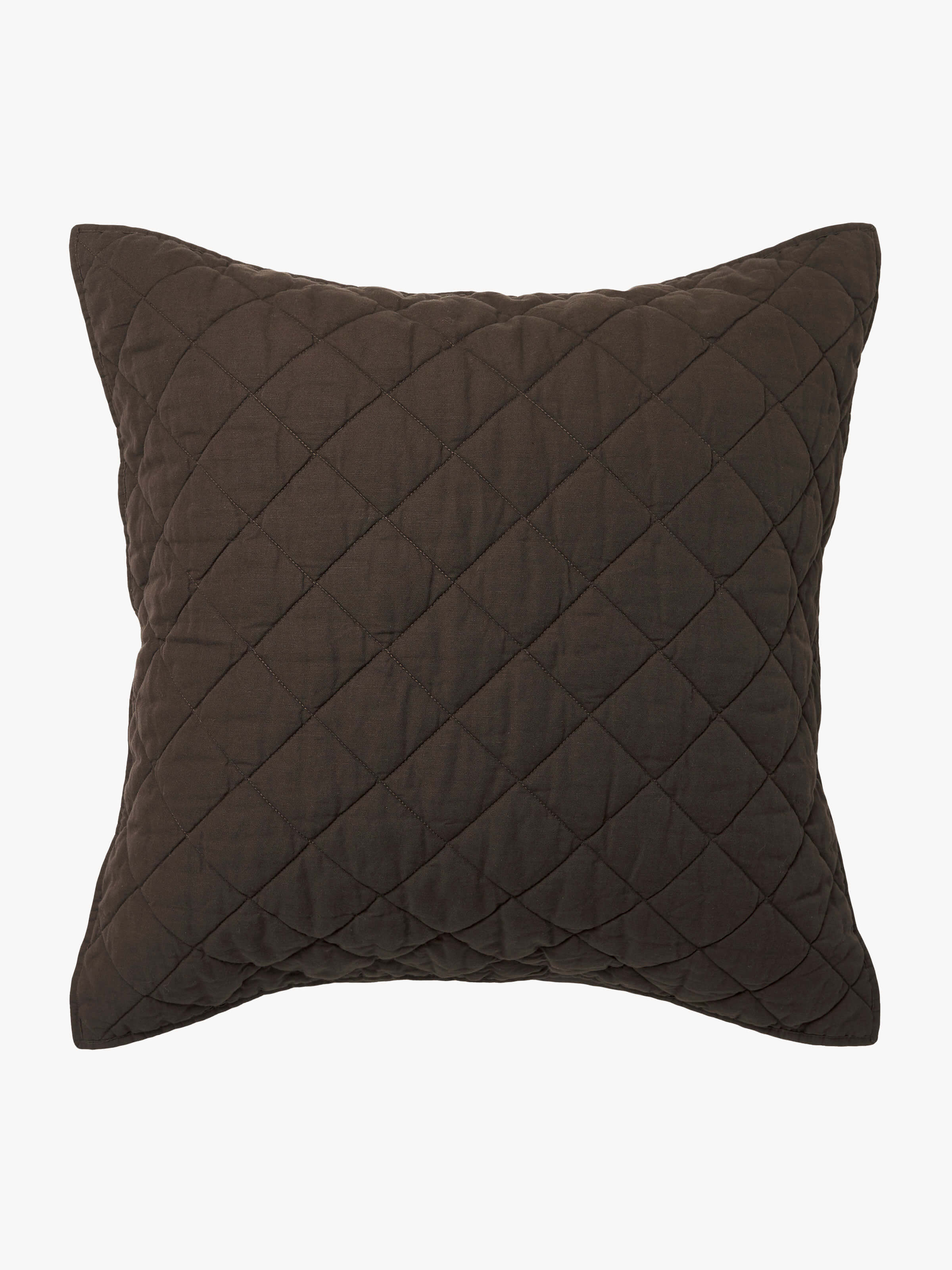 Soho Chocolate Linen & Cotton Quilted Pillowcases