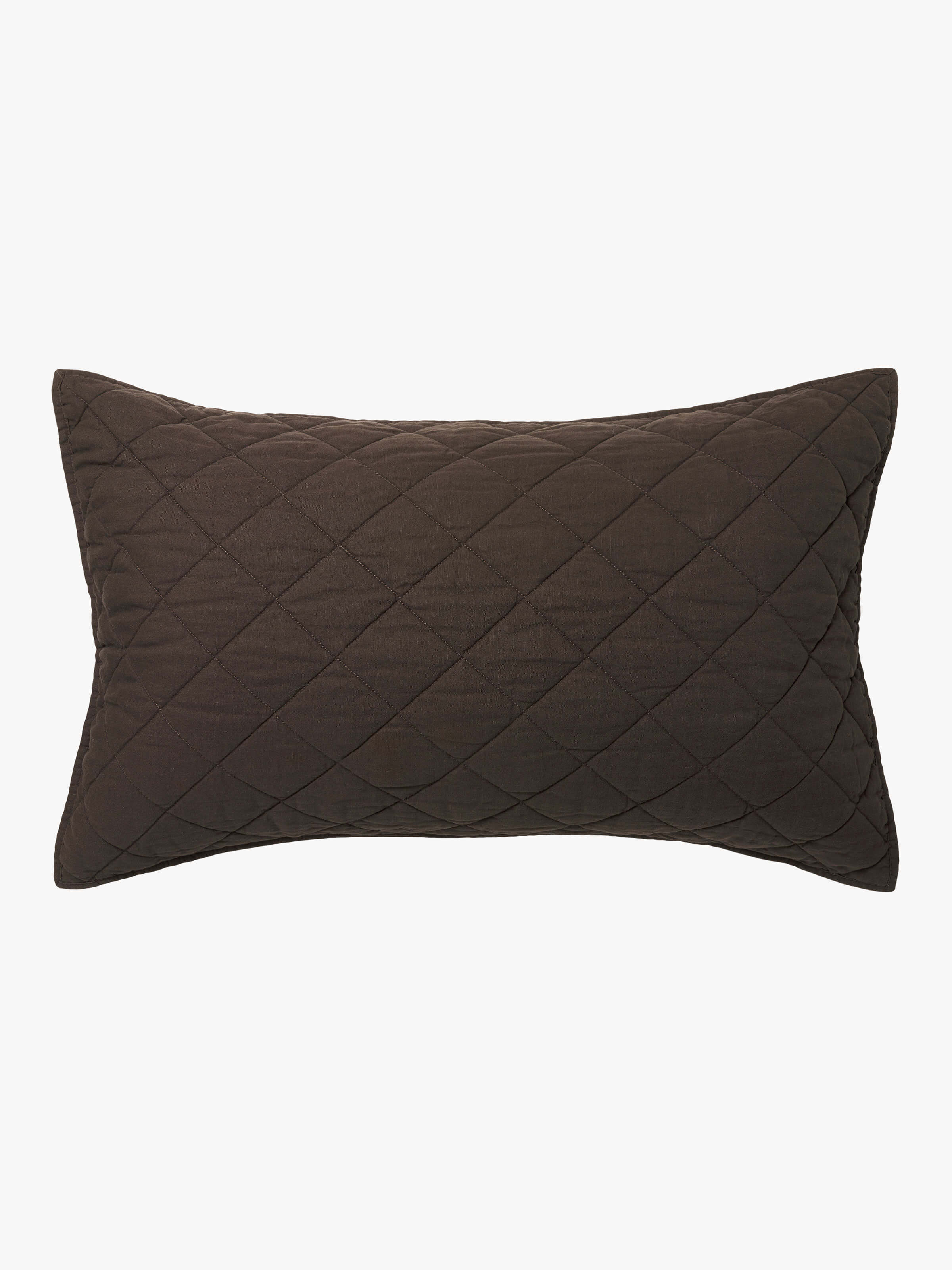 Soho Chocolate Linen & Cotton Quilted Pillowcases
