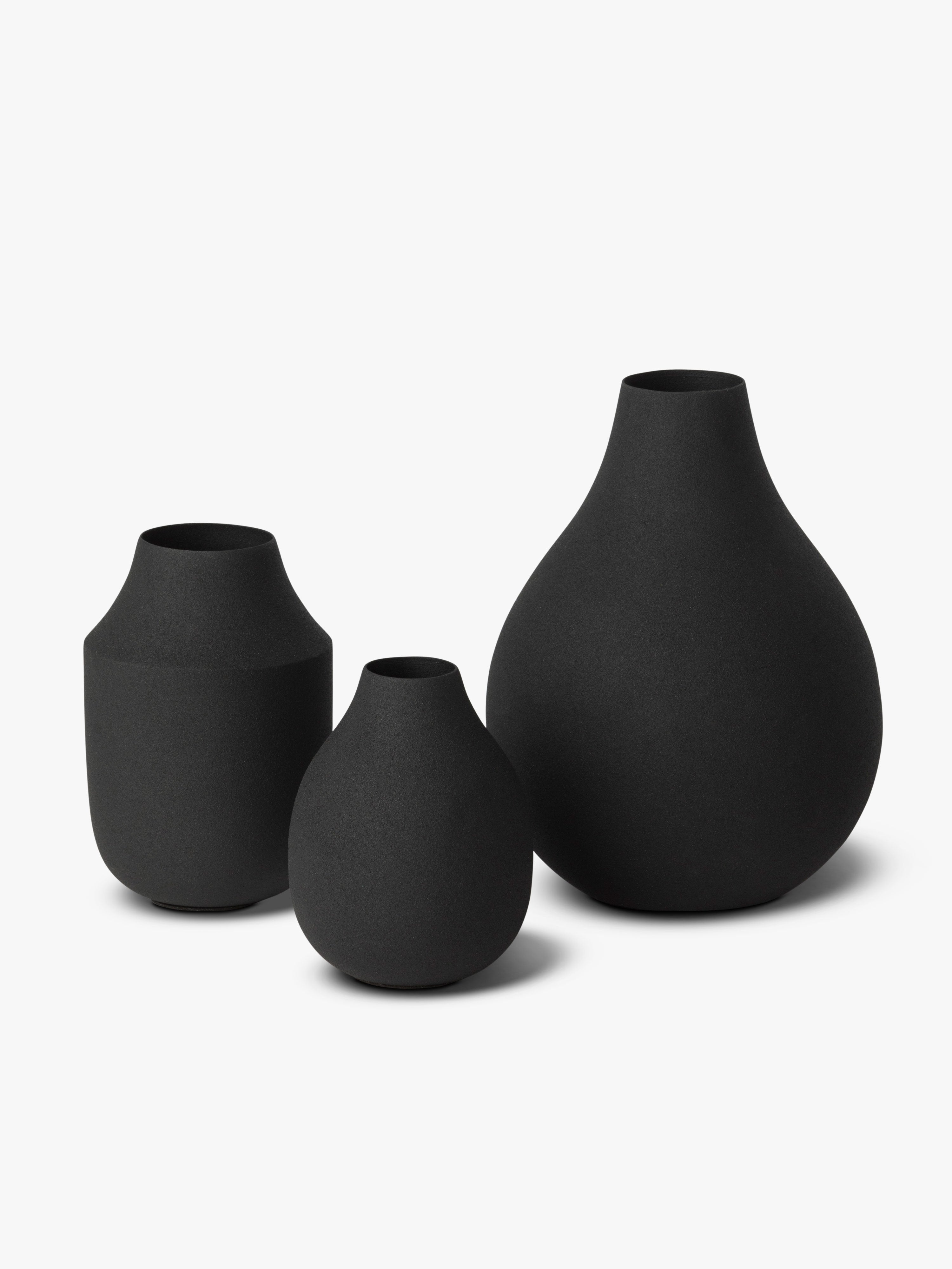 Mona Trio of Vases - Black Vase Winter 19 