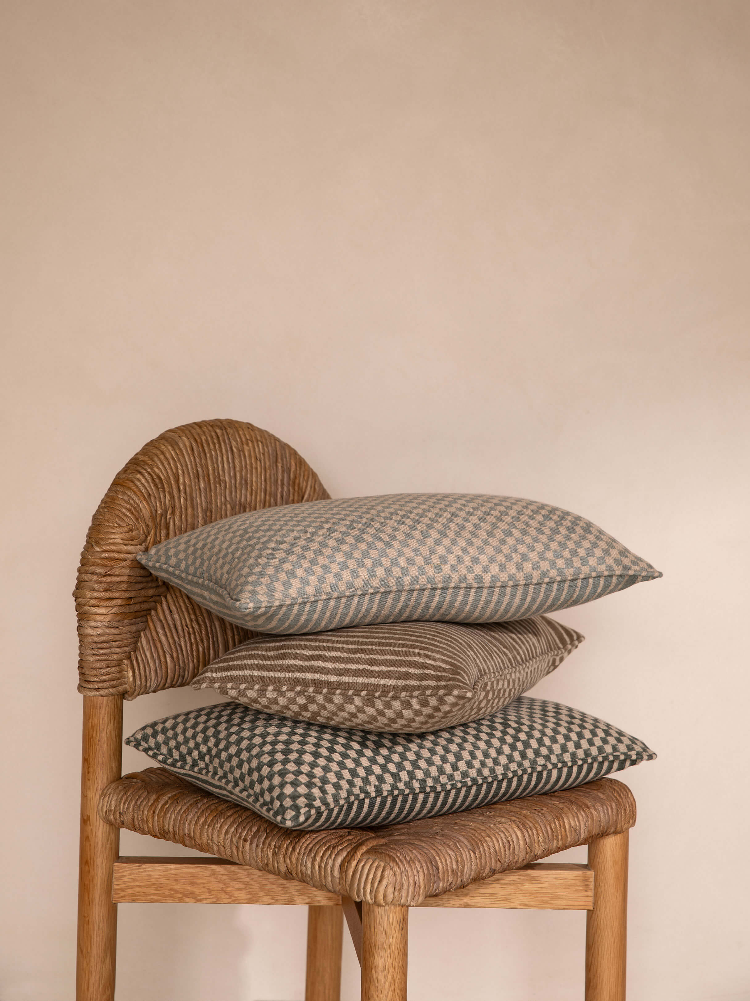 Gia Mocha Reversible Linen Cushion