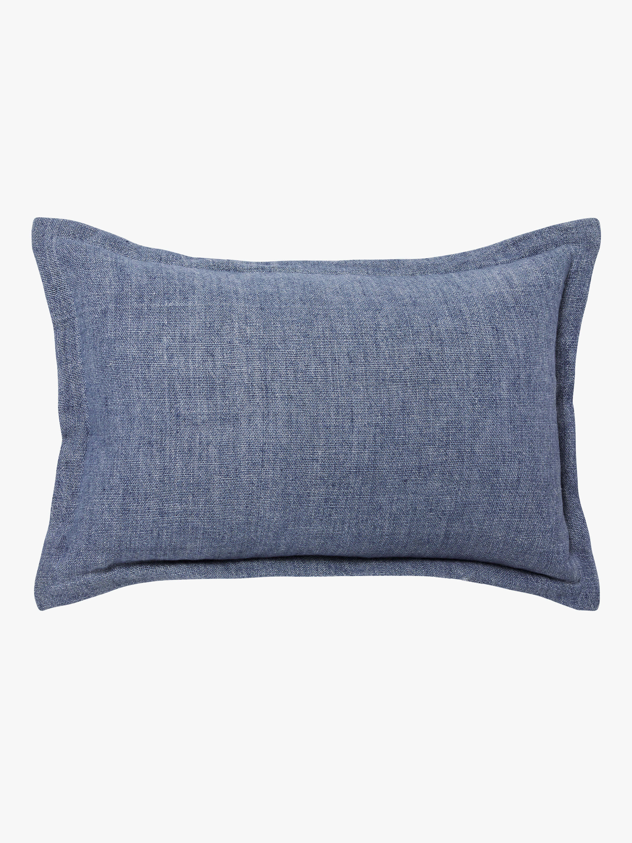 Burton Vintage Blue Tailored Heavy Linen Rectangle Cushion