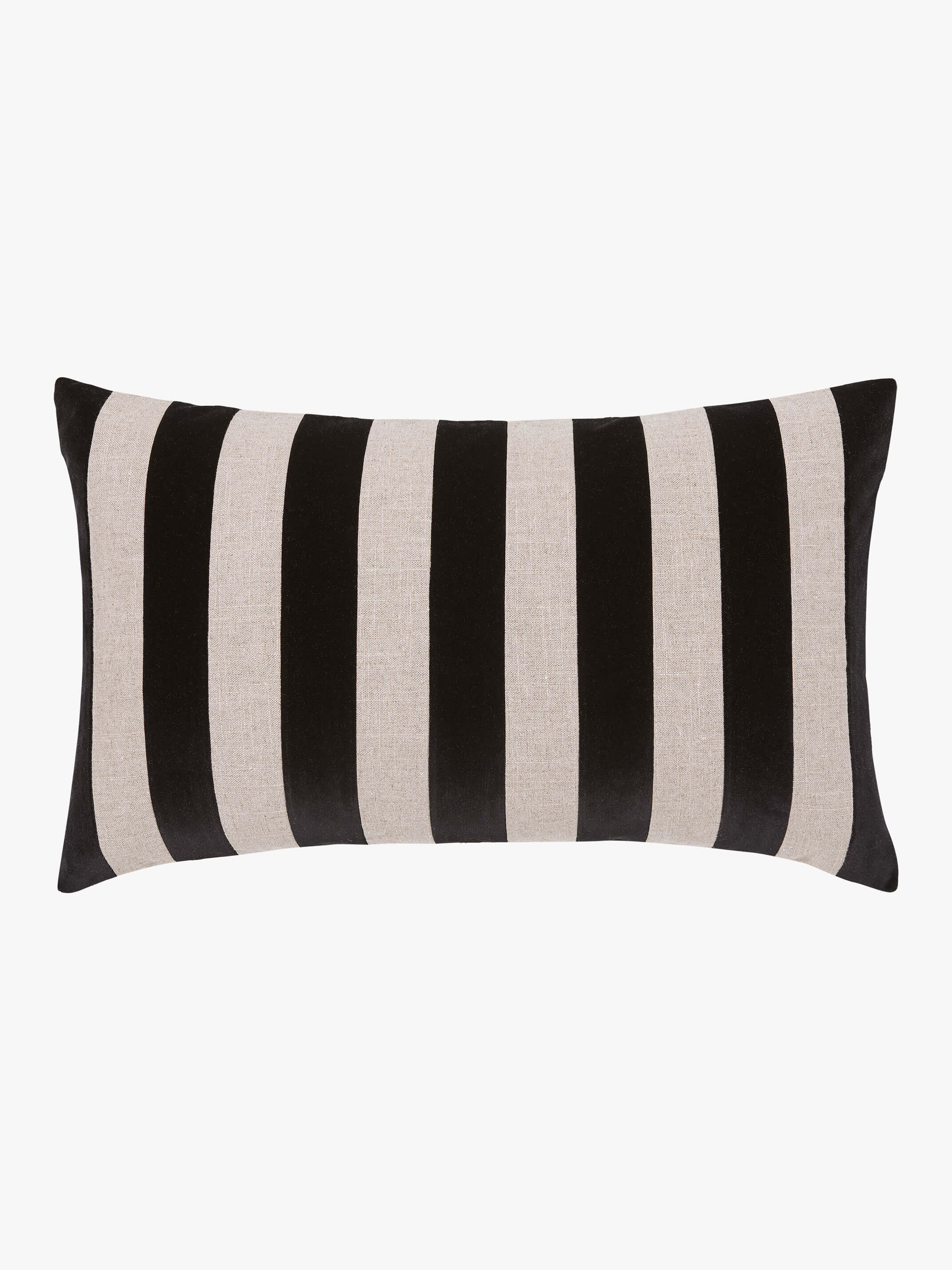 Etro Black Stripe Velvet Cushion
