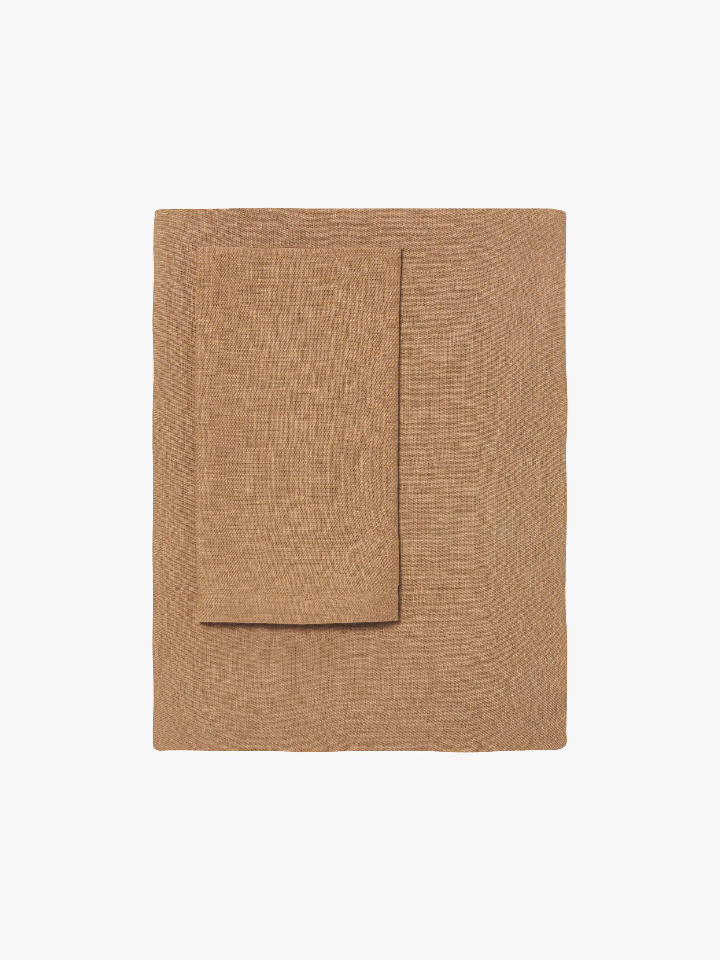 Moss Toffee French Linen Table Cloth